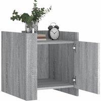 Berkfield Home Decorative Bedside Cabinet Grey Sonoma 45x50x50 cm Engineered Wood | Size: 45 x 50 x 50 cm