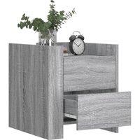 Berkfield Home Decorative Bedside Cabinet Grey Sonoma 45x50x50 cm Engineered Wood | Size: 45 x 50 x 50 cm