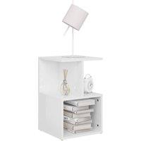 Berkfield Home Elegant Bedside Cabinet High Gloss White 35x35x55 cm Engineered Wood | Size: 35 x 35 x 55 cm