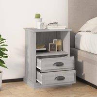 Berkfield Home Elegant Bedside Cabinet Grey Sonoma 43x36x60 cm | Size: 43 x 36 x 60 cm