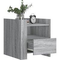 Berkfield Home Decorative Bedside Cabinet Grey Sonoma 45x50x50 cm Engineered Wood | Size: 45 x 50 x 50 cm