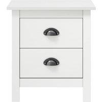 Berkfield Home Modern Bedside Cabinet Hill 2 pcs White 46x35x49.5 cm Solid Pine Wood