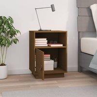 Berkfield Home Beautiful Bedside Cabinet Honey Brown 40x34x55 cm Solid Wood Pine | Size: 40 x 34 x 55 cm
