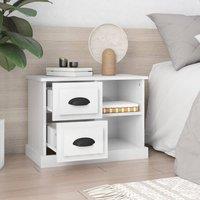 Berkfield Home Elegant Bedside Cabinet High Gloss White 60x35.5x45 cm
