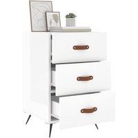 Berkfield Home Modern Bedside Cabinet High Gloss White 40x40x66 cm Engineered Wood | Size: 40 x 40 x 66 cm