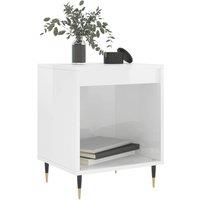 Berkfield Home Modern Bedside Cabinet High Gloss White 40x35x50 cm Engineered Wood | Size: 40 x 35 x 50 cm