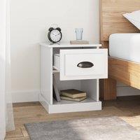 Berkfield Home Durable Bedside Cabinet High Gloss White 39x39x47.5 cm Engineered Wood