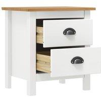 Berkfield Home Modern Bedside Cabinet Hill White 46x35x49.5 cm Solid Pine Wood