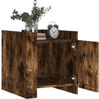 Berkfield Home Decorative Bedside Cabinet Smoked Oak 45x50x50 cm Engineered Wood in Brown | Size: 45 x 50 x 50 cm