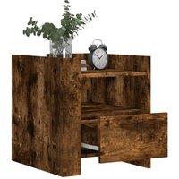 Berkfield Home Decorative Bedside Cabinet Smoked Oak 45x50x50 cm Engineered Wood in Brown | Size: 45 x 50 x 50 cm