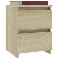 Berkfield Home Elegant Bedside Cabinet Sonoma Oak 30x30x40 cm Engineered Wood in Light Tan | Size: 30 x 30 x 40 cm