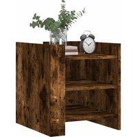 Berkfield Home Decorative Bedside Cabinet Smoked Oak 45x50x50 cm Engineered Wood in Brown | Size: 45 x 50 x 50 cm