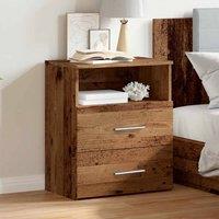 Berkfield Home Stylish Bedside Cabinet Old Wood 50x32x60cm Engineered Wood in Brown | Size: 50 x 32 x 60 cm