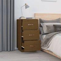 Berkfield Home Beautiful Bedside Cabinet Honey Brown 40x40x75 cm Solid Wood Pine | Size: 40 x 40 x 75 cm