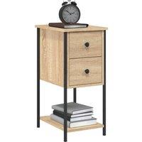 Berkfield Home Durable Bedside Cabinet Sonoma Oak 32x42x70 cm Engineered Wood in Brown | Size: 32 x 42 x 70 cm