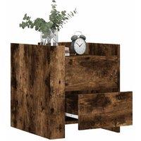 Berkfield Home Decorative Bedside Cabinet Smoked Oak 45x50x50 cm Engineered Wood in Brown | Size: 45 x 50 x 50 cm