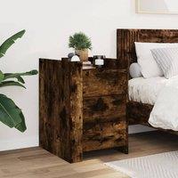 Berkfield Home Decorative Bedside Cabinet Smoked Oak 45x50x65 cm Engineered Wood in Brown | Size: 45 x 50 x 65 cm