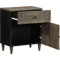 Berkfield Home Beautiful Bedside Cabinet Light Grey 50x33x60 cm Solid Wood Mango | Size: 50 x 33 x 60 cm