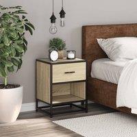 Berkfield Home Decorative Bedside Cabinet Sonoma Oak 40x31x50 cm Engineered Wood in Light Tan | Size: 40 x 31 x 50 cm