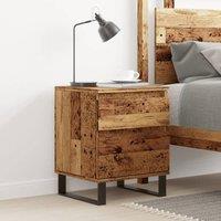 Berkfield Home Modern Bedside Cabinet Old Wood 40x35x50 cm Engineered Wood in Brown | Size: 40 x 35 x 50 cm
