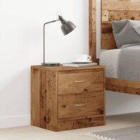 Berkfield Home Stylish Bedside Cabinet Old Wood 40x30x40 cm Engineered Wood in Brown | Size: 40 x 30 x 40 cm