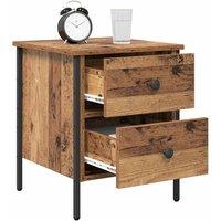 Berkfield Home Traditional Bedside Cabinet Old Wood 40x42x50 cm Engineered Wood in Brown | Size: 40 x 42 x 50 cm