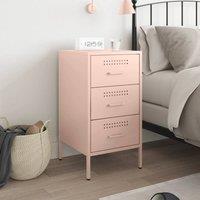 Berkfield Home Sturdy Bedside Cabinet Pink 36x39x68 cm Steel | Size: 36 x 39 x 68 cm