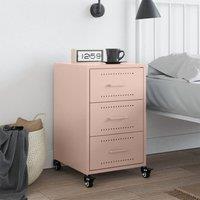 Berkfield Home Stylish Bedside Cabinet Pink 36x39x59 cm Steel | Size: 36 x 39 x 59 cm