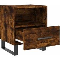Berkfield Home Modern Bedside Cabinet Smoked Oak 40x35x47.5 cm Engineered Wood in Brown