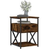 Berkfield Home Durable Bedside Cabinet Smoked Oak 40x42x55 cm Engineered Wood in Brown | Size: 40 x 42 x 55 cm
