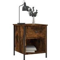 Berkfield Home Durable Bedside Cabinet Smoked Oak 40x42x50 cm Engineered Wood in Brown | Size: 40 x 42 x 50 cm