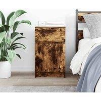 Berkfield Home Durable Bedside Cabinet Smoked Oak 39x35x65 cm Engineered Wood | Size: 39 x 35 x 65 cm