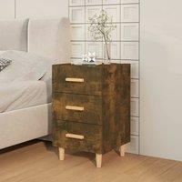 Berkfield Home Elegant Bedside Cabinet Smoked Oak 40x40x66 cm Engineered Wood in Brown | Size: 40 x 40 x 66 cm