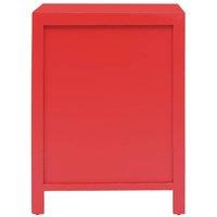 Berkfield Home Decorative Bedside Cabinet Red 38x28x52 cm Paulownia Wood | Size: 38 x 28 x 52 cm