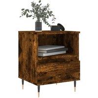 Berkfield Home Modern Bedside Cabinet Smoked Oak 40x35x50 cm Engineered Wood in Brown | Size: 40 x 35 x 50 cm