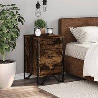Berkfield Home Modern Bedside Cabinet Smoked Oak 40x41x60 cm Engineered Wood in Brown | Size: 40 x 41 x 60 cm