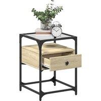 Berkfield Home Decorative Bedside Cabinet Sonoma Oak 40x40x55 cm Engineered Wood in Light Tan | Size: 40 x 40 x 55 cm