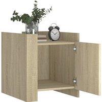 Berkfield Home Decorative Bedside Cabinet Sonoma Oak 45x50x50 cm Engineered Wood in Light Oak | Size: 45 x 50 x 50 cm