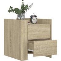 Berkfield Home Decorative Bedside Cabinet Sonoma Oak 45x50x50 cm Engineered Wood in Light Brown | Size: 45 x 50 x 50 cm