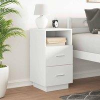 Berkfield Home Durable Bedside Cabinet with 2 Drawers White 36x36x68 cm | Size: 36 x 36 x 68 cm