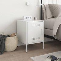 Berkfield Home Durable Bedside Cabinet White 36x39x50.5 cm Steel