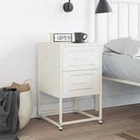 Berkfield Home Durable Bedside Cabinet White 36x39x60.5 cm Steel