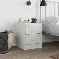 Berkfield Home Stylish Bedside Cabinet White 34.5x39x44 cm Steel