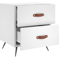 Berkfield Home Modern Bedside Cabinet White 40x35x47.5 cm Engineered Wood
