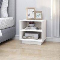 Berkfield Home Elegant Bedside Cabinet White 40x34x40 cm Solid Wood Pine | Size: 40 x 34 x 40 cm
