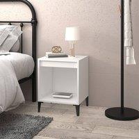 Berkfield Home Elegant Bedside Cabinet White 40x35x50 cm | Size: 40 x 35 x 50 cm