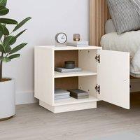 Berkfield Home Beautiful Bedside Cabinet White 40x34x45 cm Solid Wood Pine | Size: 40 x 34 x 45 cm