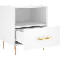 Berkfield Home Modern Bedside Cabinet White 40x35x47.5 cm Engineered Wood