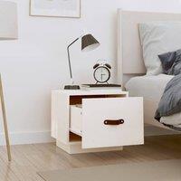 Berkfield Home Beautiful Bedside Cabinet White 40x34x35 cm Solid Wood Pine | Size: 40 x 34 x 35 cm