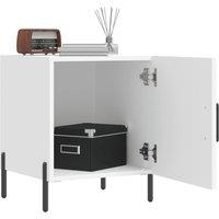 Berkfield Home Modern Bedside Cabinet White 40x40x50 cm Engineered Wood | Size: 40 x 40 x 50 cm